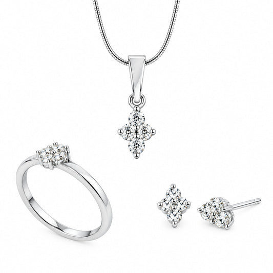 Blue Topaz and Iolite jewelry set in sterling silver, style SET157