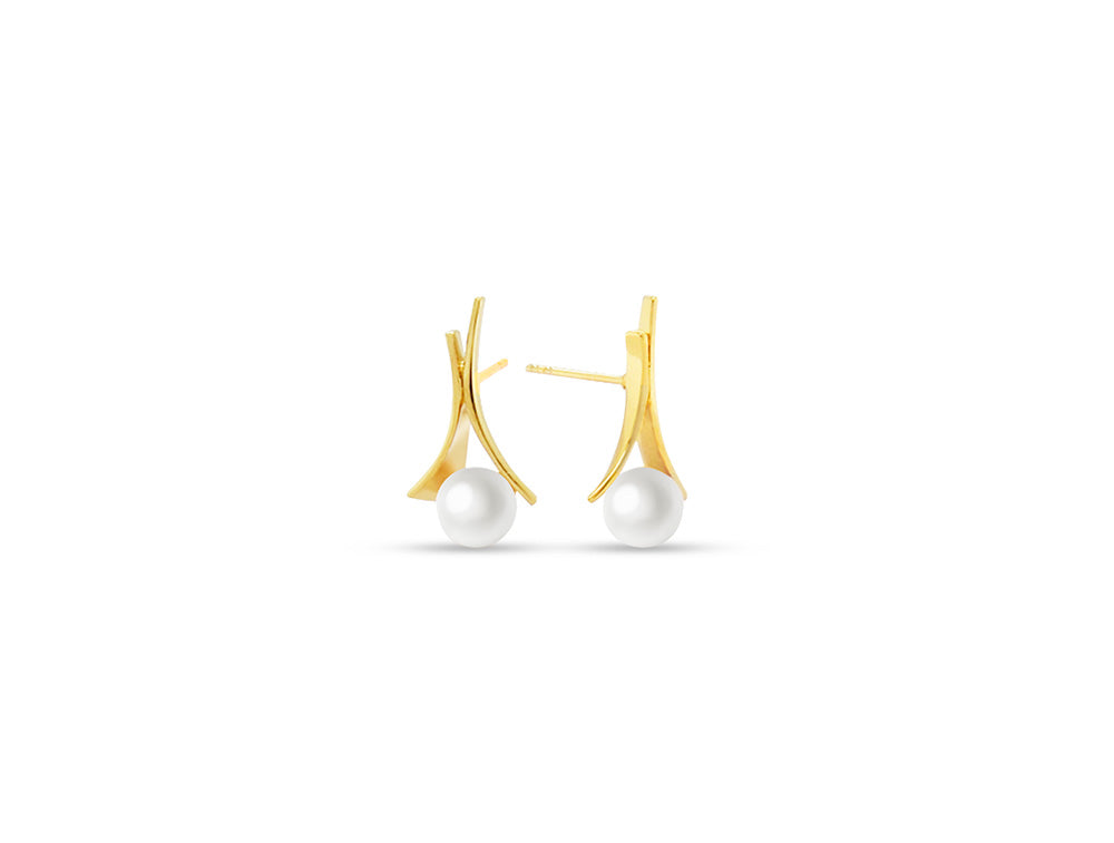 Pearl earrings in sterling silver by Joryel Vera, style E9313 - view 3