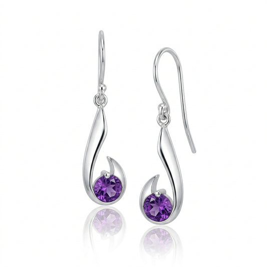 Amethyst and Blue Topaz earrings in sterling silver by Joryel Vera, style E9327