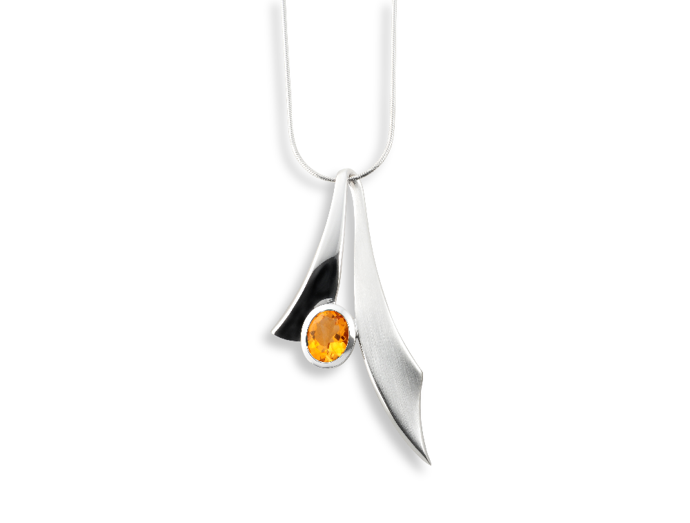 Amethyst and Blue Topaz pendant in sterling silver, style P6122 - view 3