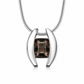 Blue Topaz and Garnet pendant in sterling silver, style P4747 - view 5
