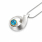 Blue Topaz and Citrine pendant in sterling silver, style P6908 - view 3