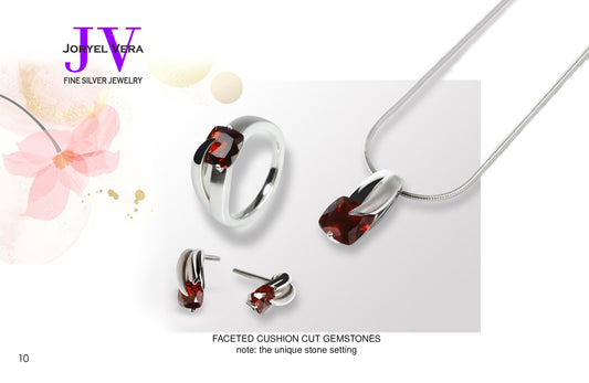 Faceted Cushion Cut Gemstones Set P34 - Set