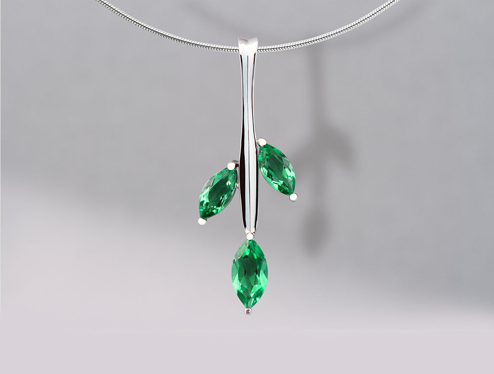 Marquise Gemstone Pendant P6504 - P6504 Green Quartz - Pendant