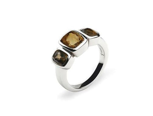 Blue Topaz and Sky Blue Topaz ring in sterling silver, style R4509 - view 2