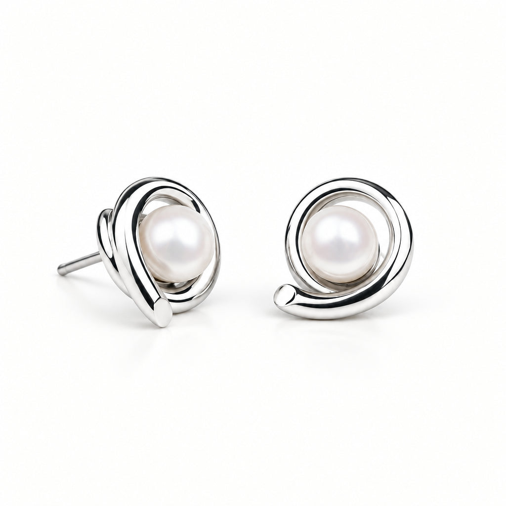 Cultured Pearl earrings in sterling silver by Joryel Vera, style E4308