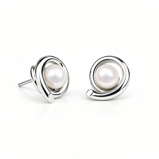 Cultured Pearl earrings in sterling silver by Joryel Vera, style E4308
