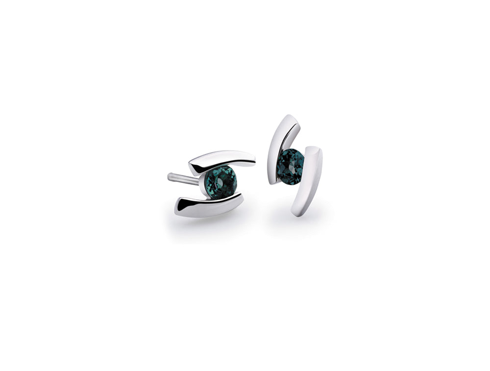 Amethyst and Blue Topaz earrings in sterling silver, style E3059 - view 5