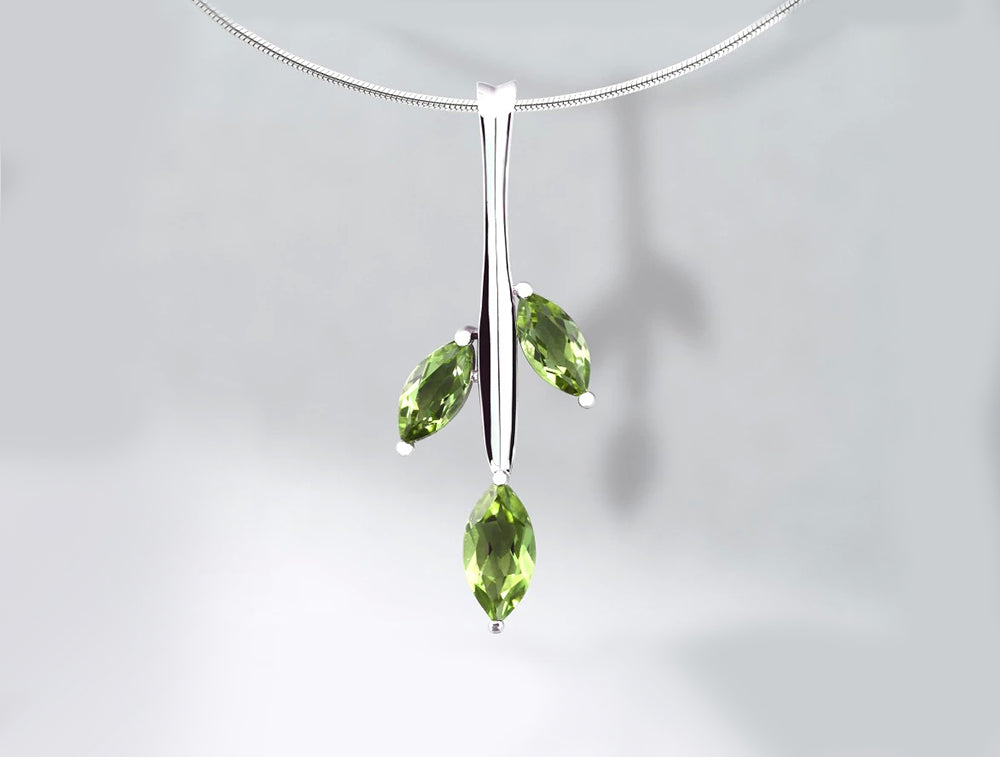 Marquise Gemstone Pendant P6504 - P6504 Peridot - Pendant