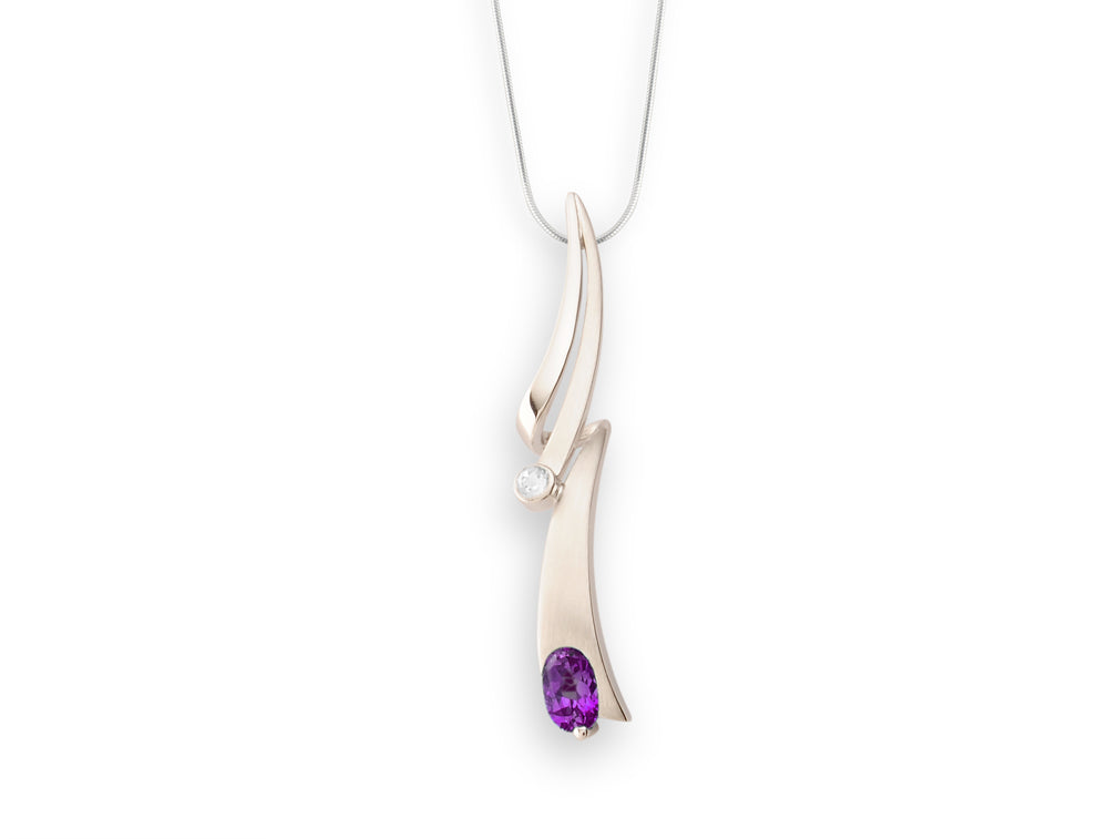 Amethyst and Blue Topaz pendant in sterling silver, style P6123 - view 3