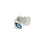 Blue Topaz and Garnet ring in sterling silver, style R3828 - view 2