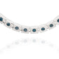 Blue Topaz and Garnet necklace in sterling silver, style N3350 - view 2