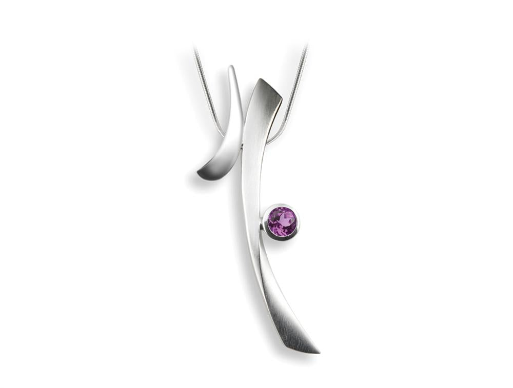 Amethyst and Green Quartz pendant in sterling silver, style P6103
