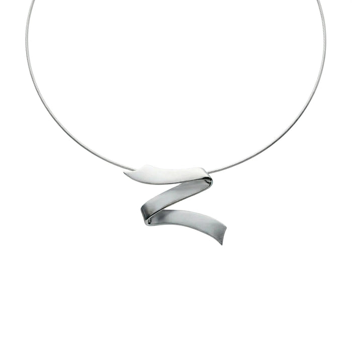 Large Abstract Z Pendant in 925 Sterling Silver