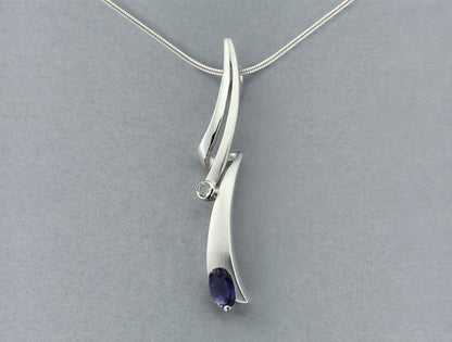 Amethyst and Blue Topaz pendant in sterling silver, style P6123