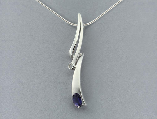 Amethyst and Blue Topaz pendant in sterling silver, style P6123