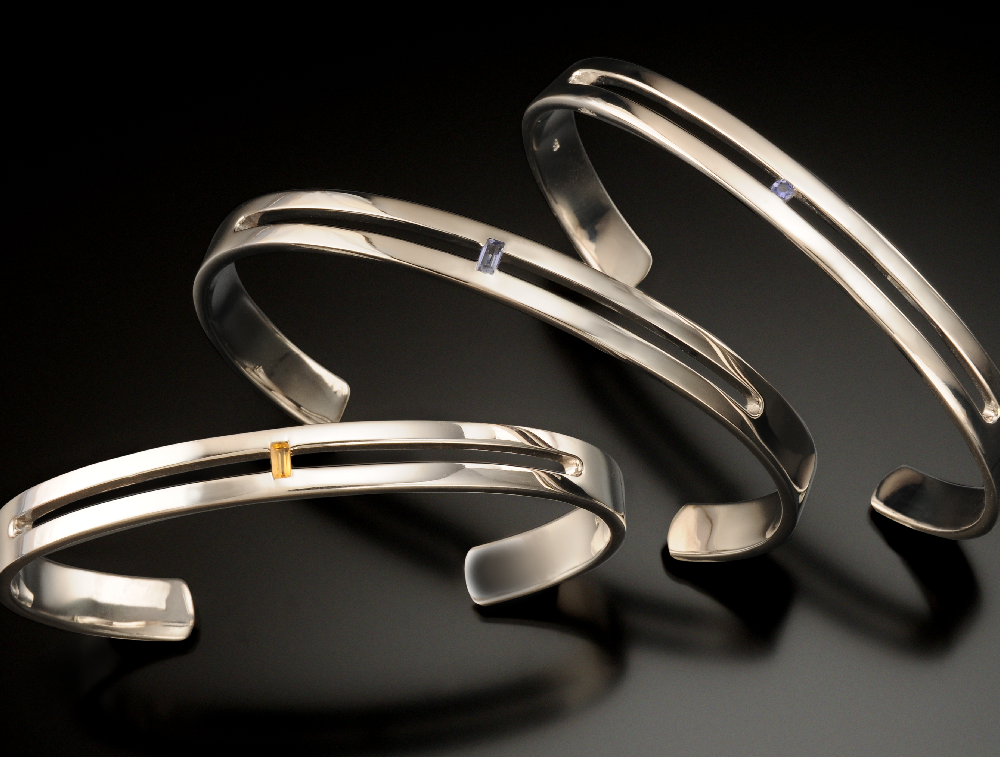 Blue Sapphire and Iolite bracelet in sterling silver, style B1511
