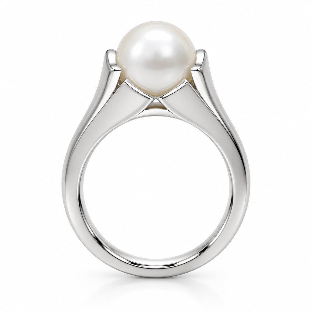 Pearl ring in sterling silver by Joryel Vera, style R6498 - view 3