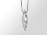 P4254  FRESHWATER 7mm Pearl in a CAGE Pendant - Charizzma Jewelry