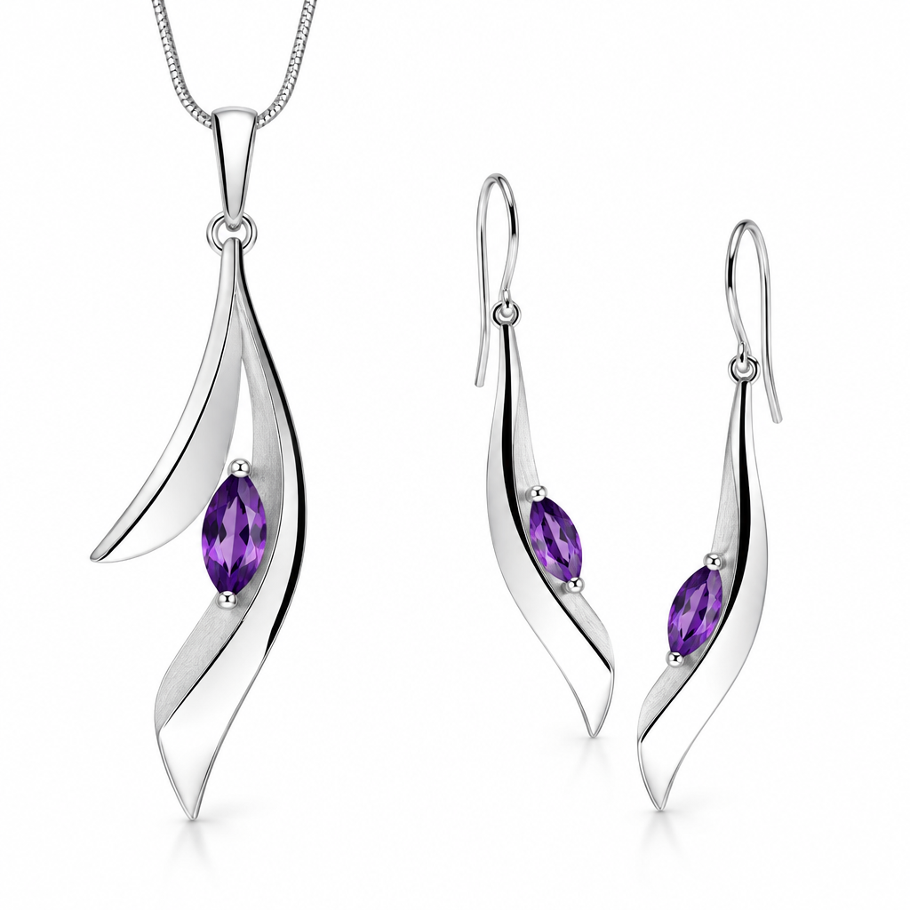 Casual Elegance W/ Blue Topaz Jewelry Set in 925 Sterling Silver | Set P17 - view 2