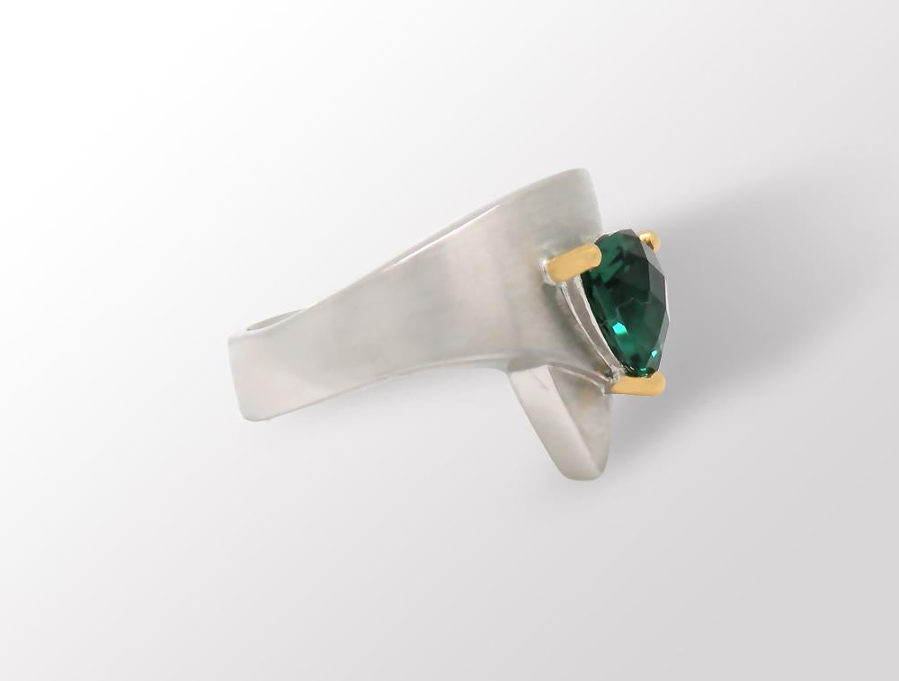 Amethyst and Blue Topaz ring in sterling silver, style R6108 - view 6