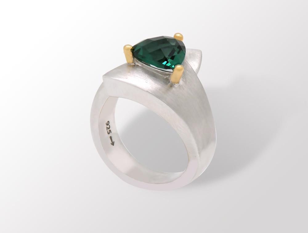 Amethyst and Blue Topaz ring in sterling silver, style R6108 - view 5