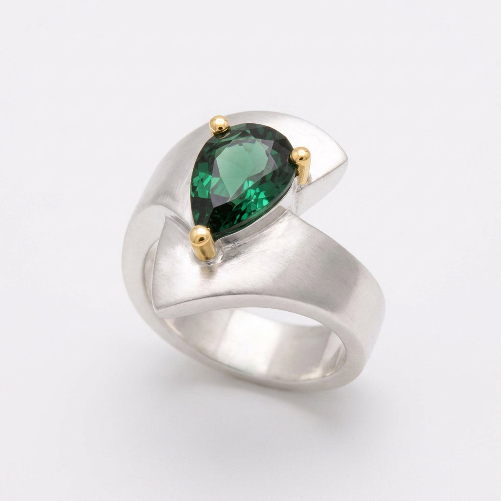 Amethyst and Blue Topaz ring in sterling silver, style R6108 - view 4