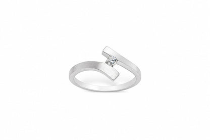 Blue Sapphire and Diamond ring in sterling silver, style R7462 - view 4