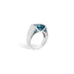 Amethyst and Blue Sapphire ring in sterling silver, style R5396