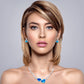 Amethyst and Blue Topaz earrings in sterling silver, style E9868 - view 2