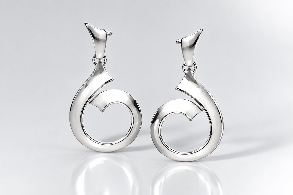 Sterling silver earrings, style E8450