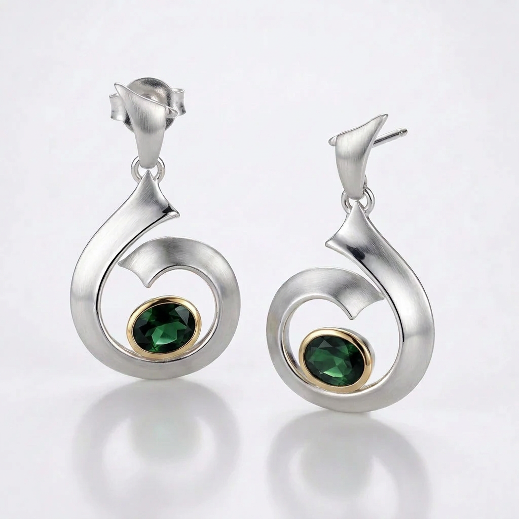 Spiral Wave Earrings in 925 Sterling Silver | E8469