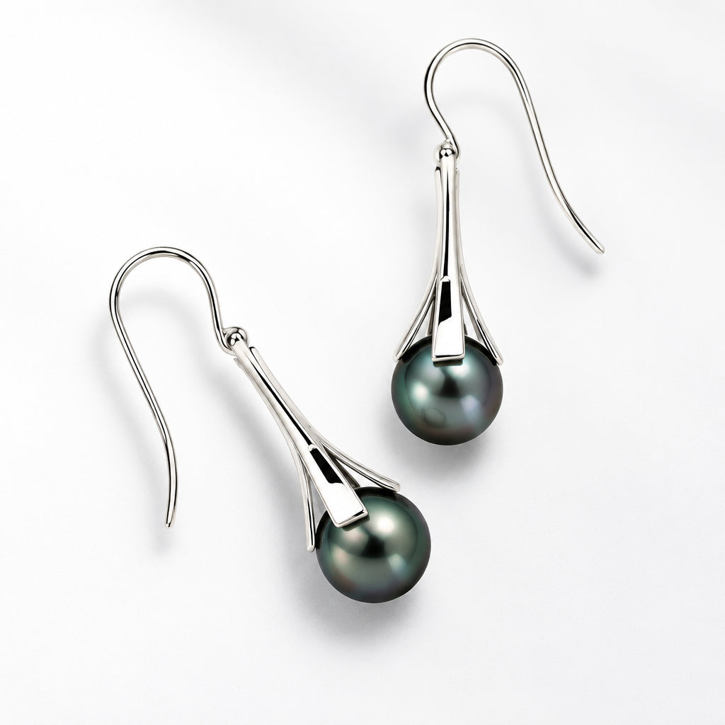 E8448 TAHITIAN BLACK PEARL EARRING - Charizzma