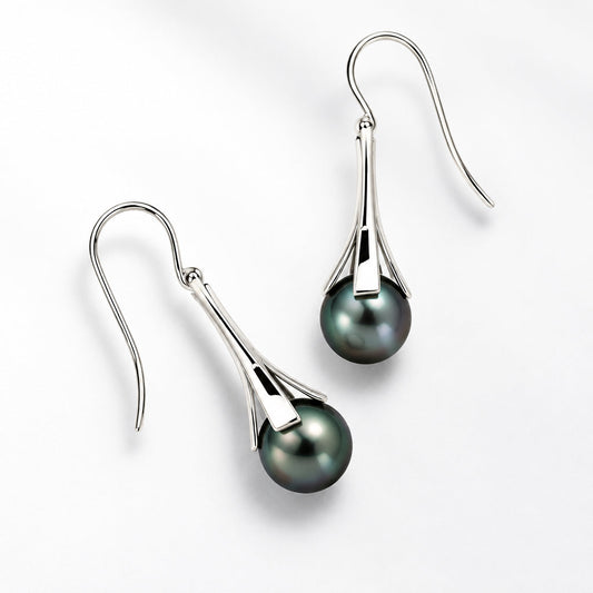 E8448 TAHITIAN BLACK PEARL EARRING - Joryel Vera Jewelry