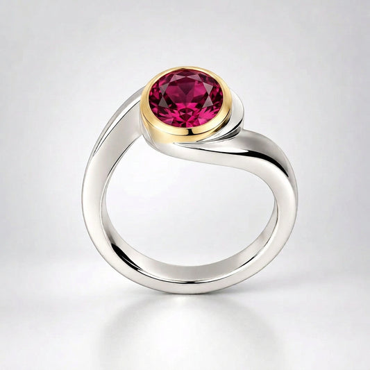 Amethyst and Blue Topaz ring in sterling silver by Joryel Vera, style R7001 - view 3