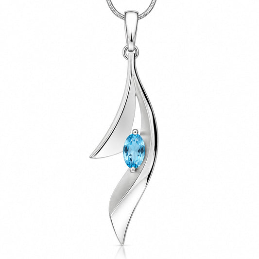 Blue Topaz and Amethyst pendant in sterling silver by Joryel Vera, style P7325 - view 2
