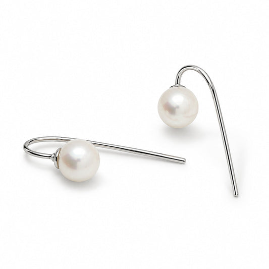 Pearl earrings in sterling silver by Joryel Vera, style E9338