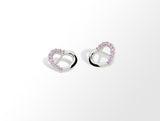 Crystal Heart Earring E4374 - E4374 Pink Swaroski Crystal - Earring