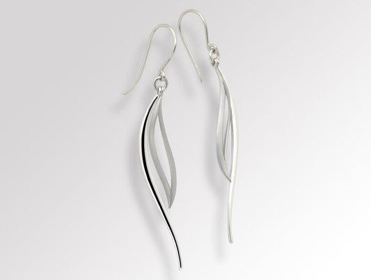 Two Tone Silver Earring E9318 - Earring