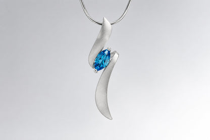 Amethyst and Blue Topaz pendant in sterling silver, style P7312 - view 2