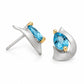 Amethyst and Blue Topaz earrings in sterling silver, style E9300 - view 6