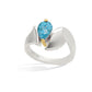 Amethyst and Blue Topaz ring in sterling silver, style R6987 - view 4