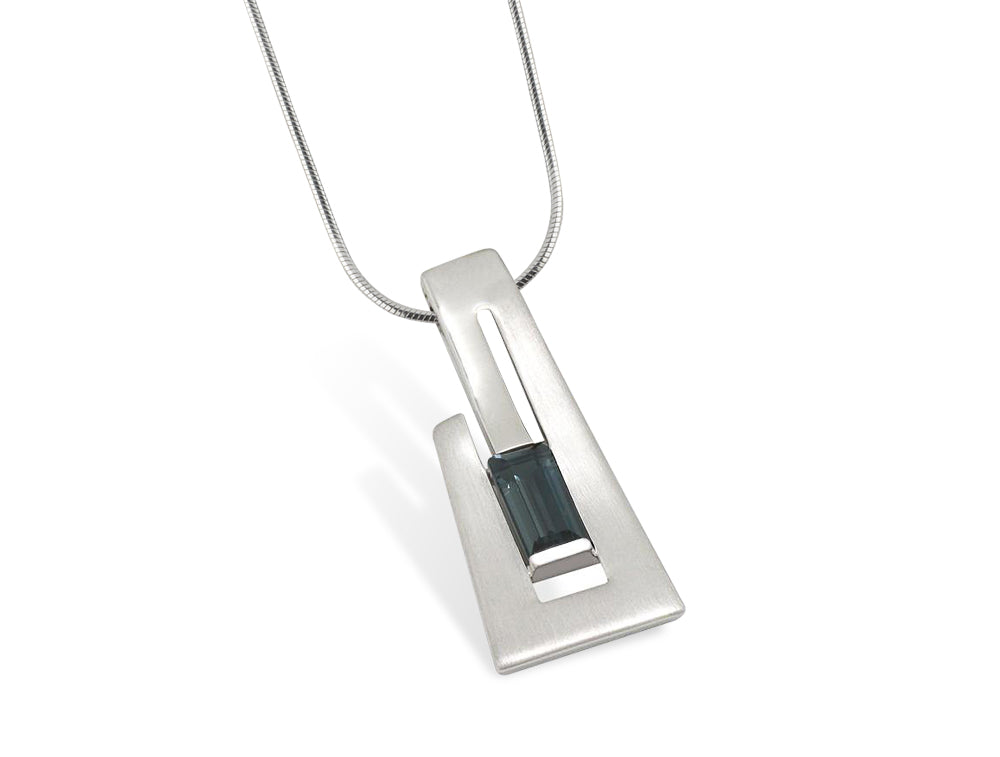Amethyst and Blue Topaz pendant in sterling silver, style P7313 - view 4