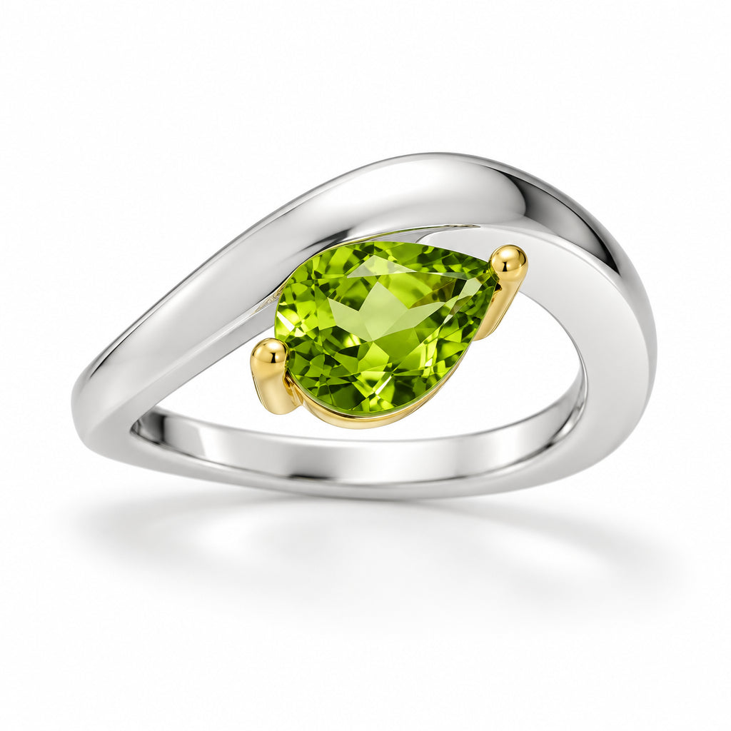 Amethyst and Blue Topaz ring in sterling silver, style R6976 - view 7