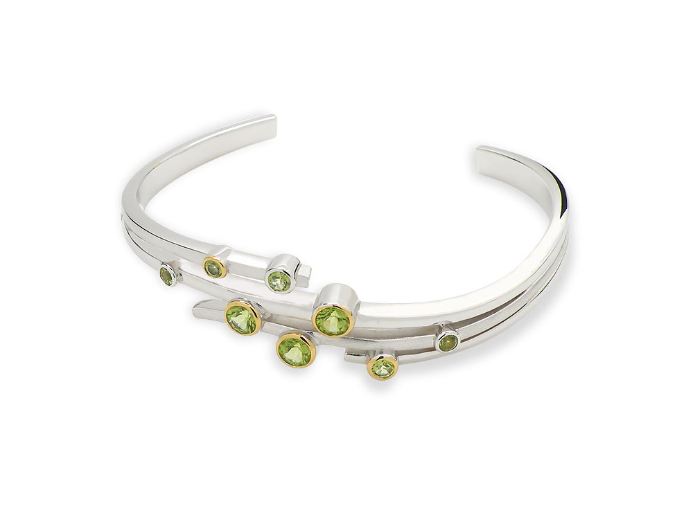 Art Jewelry Multi Stone Cuff Bracelet *B2901 - Peridot - Bracelet