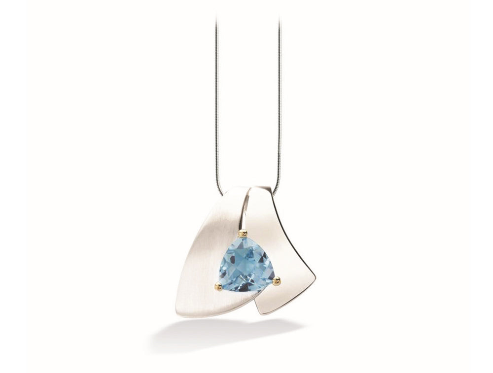 Amethyst and Blue Topaz pendant in sterling silver, style P6511