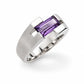 Amethyst and Blue Topaz ring in sterling silver, style R6979 - view 4
