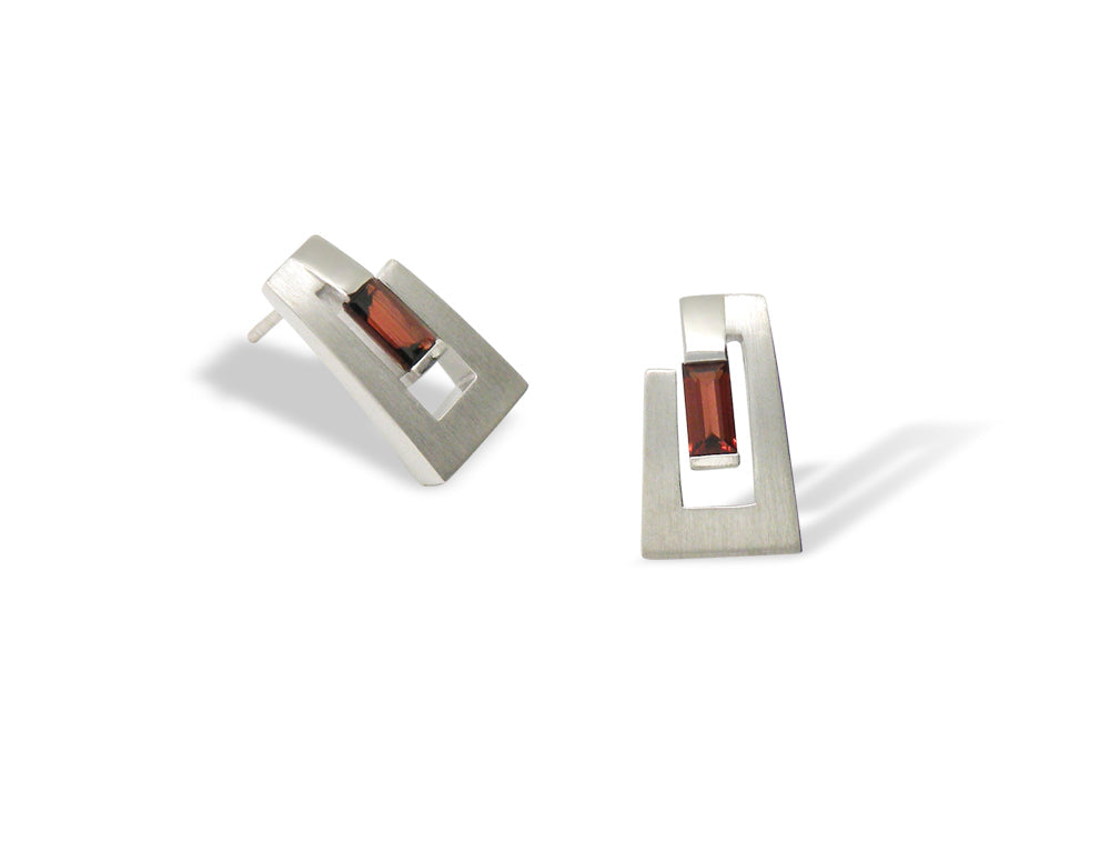 Contemporary Gemstone Earring E9360 - E9360 Garnet - Earring