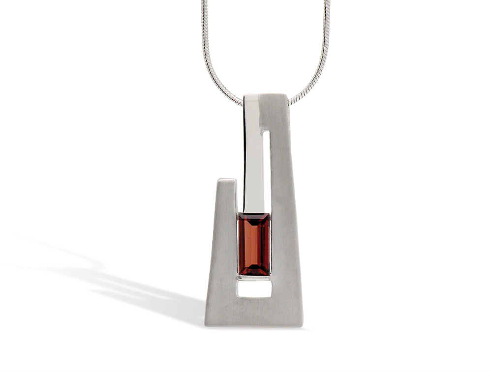 Unisex Gemstone Pendant P7313 - P7313 Garnet - Pendant