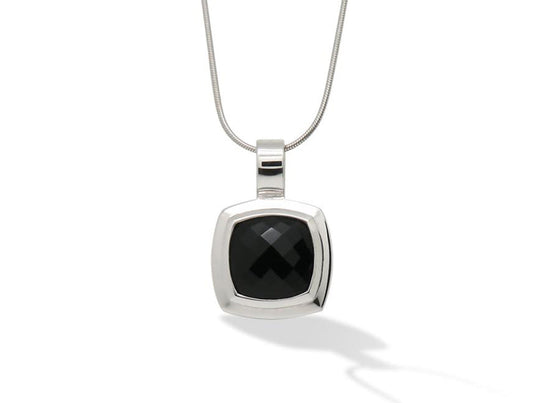 Black Onyx pendant in sterling silver, style P4266
